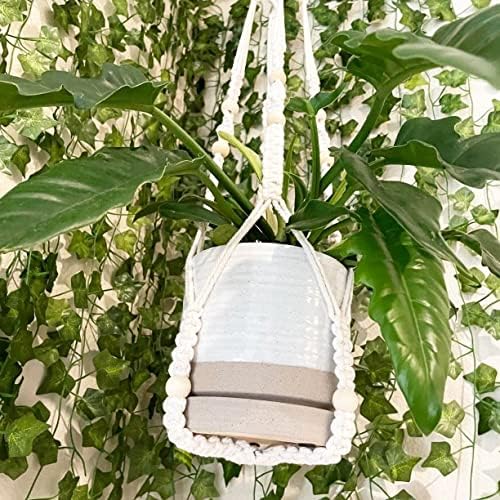 HERDUK 6 + 8 Inch Plant Pots, Ceramic Planter Pot with Drainage Hole & Saucer, Indoor/Outdoor Cylinder Round Planter Pot, Cream & Beige - Image 5