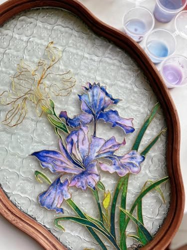 Cloisonne Filigree Enamel Paint by Numbers Kit, All in One with Tools, DIY Craft, Starter Set for Adults and Beginners, Easy Instructions, Hobby for Adults Teens Elderly Handmade Home Decor Gifts by Unknown