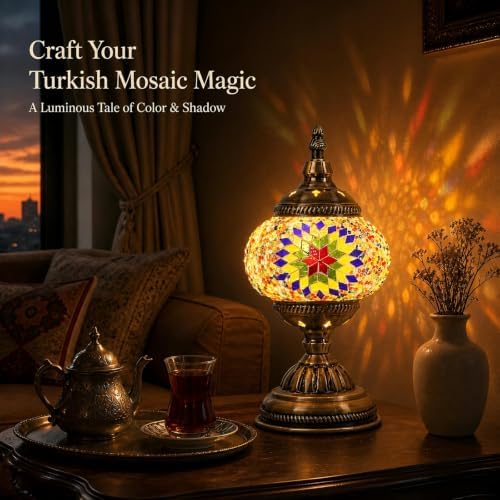 DIY Turkish Mosaic Lamp Kit for Adults & Teens, 5.2" Shade, Colorful - Image 5