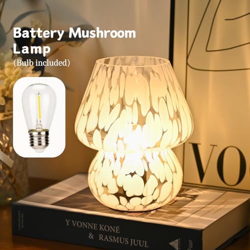 Mushroom Lamp Small Bedside Table Lamp, Battery Operated Mushroom Desk Lamp - Image 2