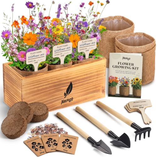 AVERGO Wildflower Seed Mix Growing Kit by Plantingseedsgrowingdreams