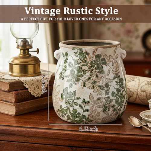 Ceramic Scroll Planter 6.5 Inch, Double Green - Image 2
