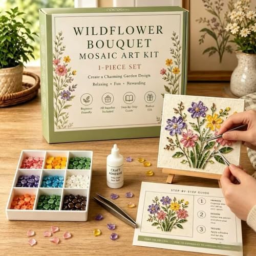LWLQCZJ Sea Glass Art Kit - DIY Fun Craft Kit for Adults, Beginner Friendly (Flowers) - Image 3