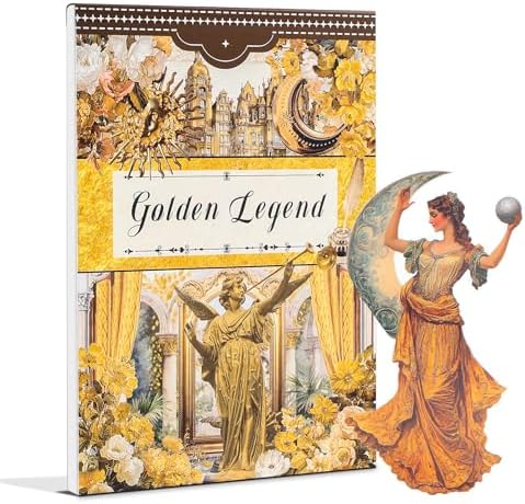 Snycler Sticker Book - 20 Sheets Vintage PET Stickers for Scrapbooking, Junk Journaling, Ephemera, and Decorative Crafts-Golden Legend by Snycler