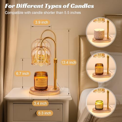 Petal Candle Warmer Lamp with Timer & Dimmable Light Champagne Gold - Image 4