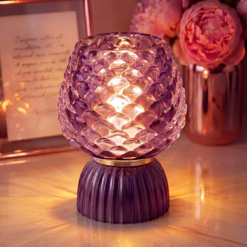 Small Battery Operated Lamp with Timer, Pinecone, Purple by SisiHokai