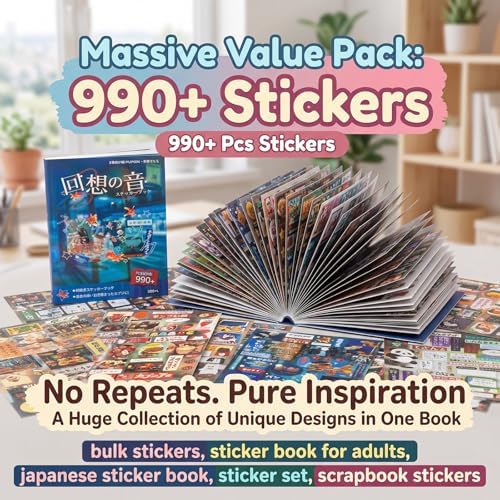 Japanese Manga Style Sticker Book,990+ Heisei Retro Kawaii Stickers for Scrapbooking, Journaling - Cute Japan Stationery & Scrapbook Stickers for Adults, Notebooks (B-Echo Voice) - Image 4