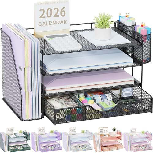 gianotter Metal Mesh Desk Organizers and Accessories with File Holder by gianotter
