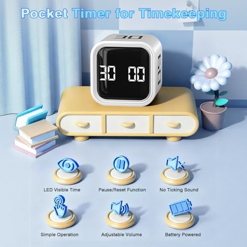 Wbacon Cube Pomodoro Timer, Smart Productivity Timer 5/10/30/60 Minutes - Image 5