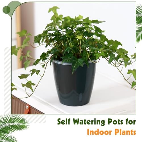 Self-Watering Pots for Indoor Plants, 8-Pack Self Watering Planter with Drainage Holes, Small African Violet Pots with Water Indicator, 5-Pack 5''/3-Pack 6.7'' Orchid Pot, Black - Image 5