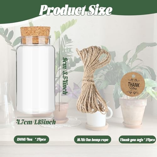 Ysglory 24 Pack 3.54'' Plant Propagation Stations 4oz Plastic Vases Jars - Image 3