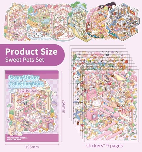 6 Sets DIY 3D House Stickers, Fun DIY Stickers Scene Sticker Book - Image 2