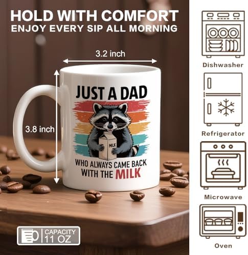 Just A Dad Who Always Came Back With The Milk 11 oz Ceramic Mug - Image 2