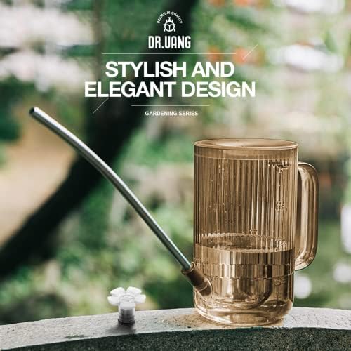 Small Watering Can Indoor Plants with Long Spout (1L, Amber Brown) - Image 6