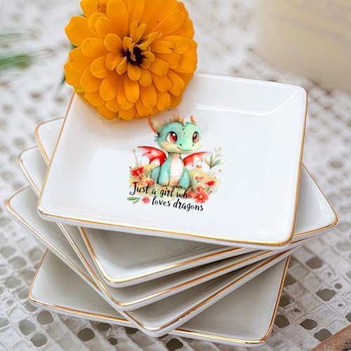 Dragon Jewelry Ring Holder Dish Tray, Gifts For Women Teens Girls, Dragon Lovers Themed Stuff Things Decor Merch, Home Room Ring Earrings Necklace Organizer Holder! - Image 7