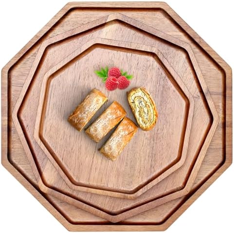 3Pcs Wood Serving Trays Charcuterie Board Cheese Platter Party Hosting Gift by Renawe