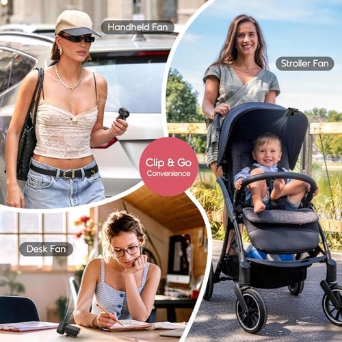 Clip-On Portable Fan for Strollers, 13500RPM Mini Handheld Turbo Travel Fan - Image 3