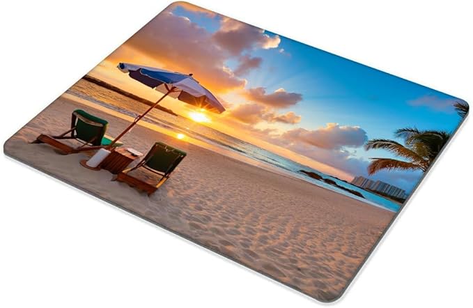 Square Mouse Pad Sunset Over The Ocean,Gaming Mouse Pads for Desk,Soft Computer Waterproof Non-Slip Mouse Mat
