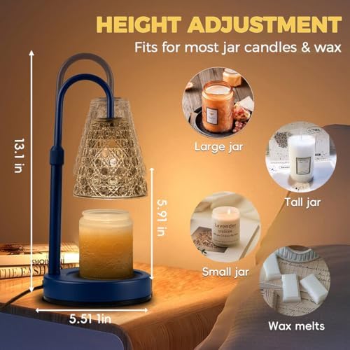 Candle Warmer Lamp with Timer Dimmable, Wax Melt Warmer, Dark Blue - Image 2