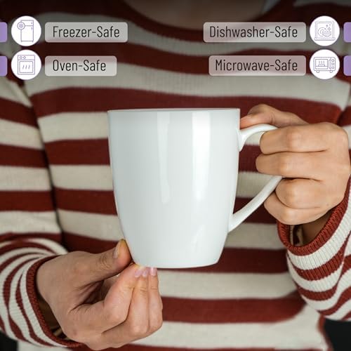 BTaT- White Coffee Mugs, 4 Pack, 16 oz, Large Mug with Handles, Ceramic Coffee Cups, Porcelain Mugs Sets for Tea, Hot Cocoa and Milk, Microwave and Dishwasher Safe - Image 4