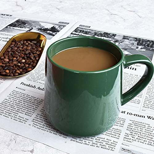 Bosmarlin Large Glossy Ceramic Coffee Mug, Tea Cup for Office and Home, 18 oz, Suitable for Dishwasher and Microwave, 1 Pack (Dark Green) - Image 4