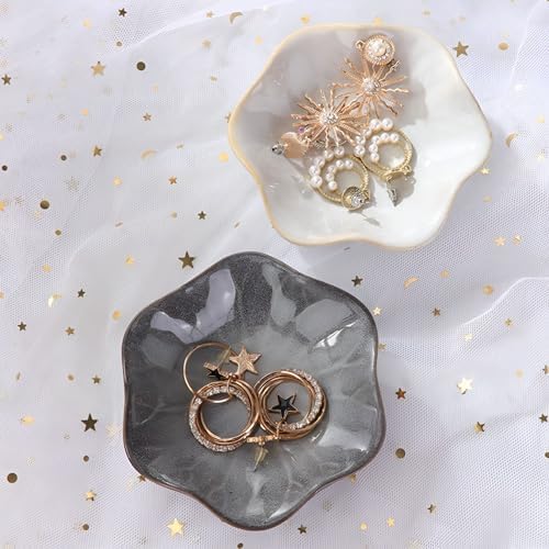 Shaped Ceramic Small Trinket Tray for Rings Earrings Keys Catchall Organizer Nightstand Or Entryway Decor Decorative Plate for Bedroom Vanity Office for Use - Image 6