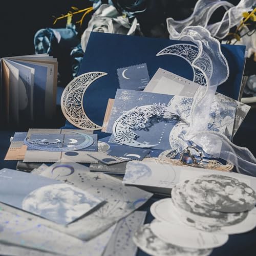 Doraking 63PCS Moon Embellishment Scrapbook Paper Packs for Journaling - Image 4