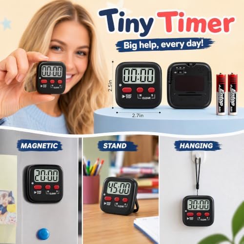 Antonki 2 Pack Digital Timer for Kids Classroom Kitchen Timers for Cooking - Image 5