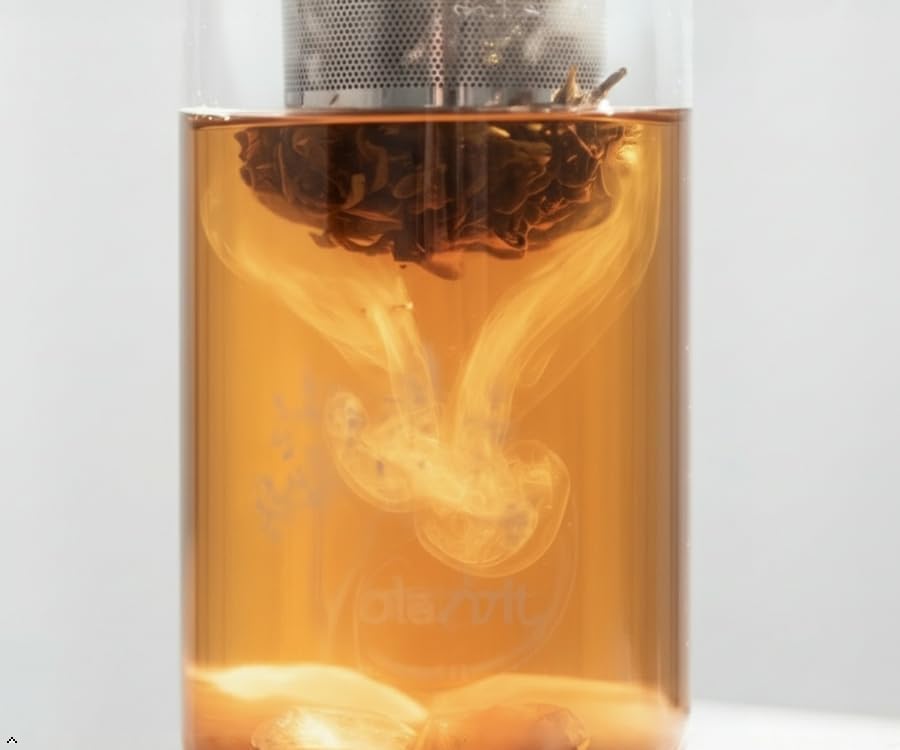 Tea Infuser Bottle - 12oz Double Wall Glass Tumbler with Stainless Steel Filter & Rose Quartz Crystal - Leakproof with Straw - Image 6