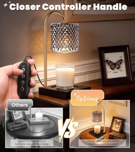 TigQiang Elegant Black Candle Warmer Lamp with Timer, Decor Gifts for Women - Image 3