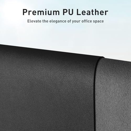 Aothia Faux Leather Desk Mat – Large Mouse Pad, Non-Slip PU Leather Blotter, Waterproof Writing Surface for Office and Home (Black, 47.2" x 23.6") - Image 2