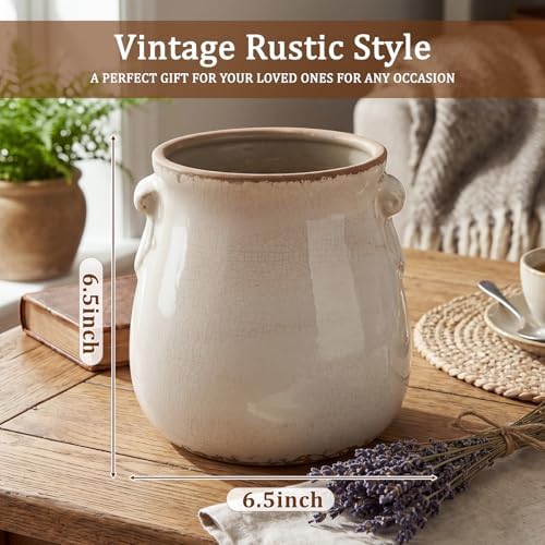 Ceramic Scroll Planter 6.5 Inch, Pure White - Image 2