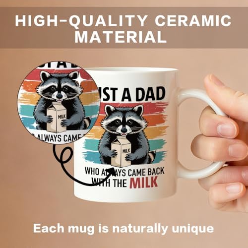 Just A Dad Who Always Came Back With The Milk 11 oz Ceramic Mug - Image 3