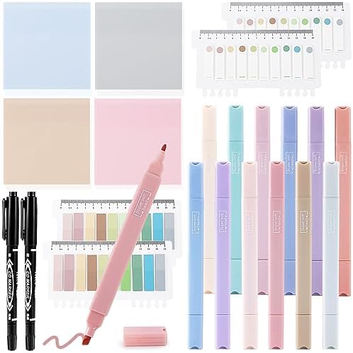 22 Pcs Bible Study Supplies, Bible Highlighters No Bleed Pens by Lestp
