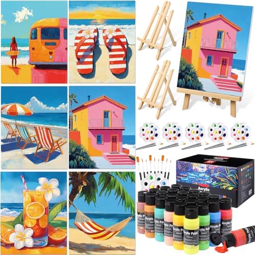 AmazingSpark 62 Pcs 6 Sets Paint Sip Kit for Adults, Hawaii by Unknown