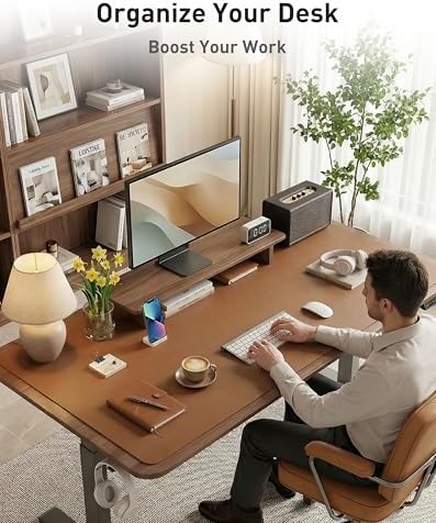 Aothia Faux Leather Desk Mat - Large Mouse Pad, Non-Slip PU Leather Blotter, Waterproof Writing Surface for Office and Home (Brown, 63" x 17") - Image 3
