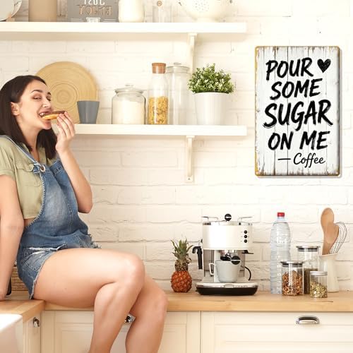 Coffee Metal Tin, Pour Somme Sugar On Me Coffee Sign - Image 4