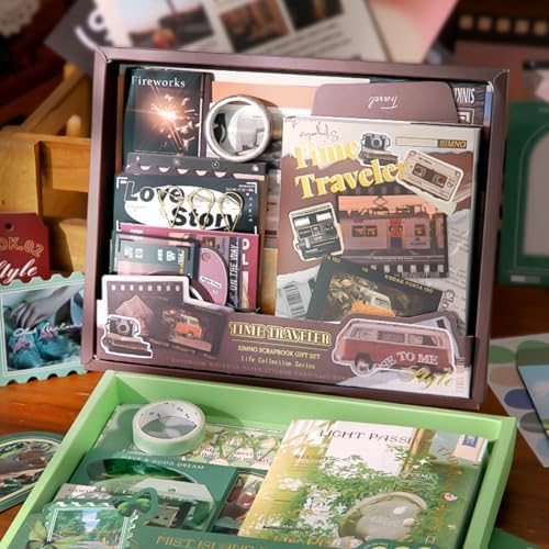 ETERLVTURE Literary Minimalist Series Scrapbook Supplies Kit (2 Styles), DIY Journaling & Diary Decorative Craft Set, Creative Birthday Gift for Women (A) - Image 5