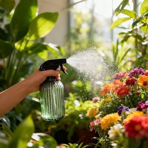 YYTSGG Glass Handheld Spray Bottle, 13.5oz Refillable, Green - Image 5