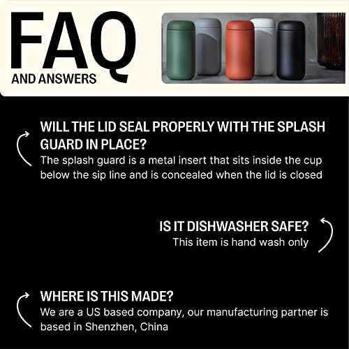 Fellow 12 oz Carter Move Travel Mug - Vacuum-Insulated Stainless Steel Travel Coffee Mug - Coffee Tumbler with Ceramic Interior and Splash Guard - Slate Grey - Image 4