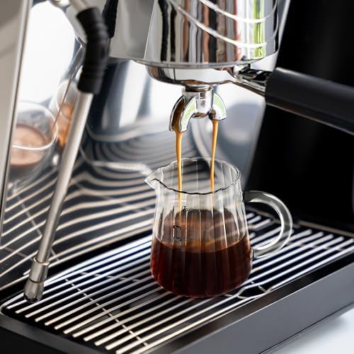 Joeyan 7 oz Glass Measuring Cups with Spout,Borosilicate Large Glass Triple Pitcher with Scale,Origami Style Espresso Shot Glasses with Wood Handle for Coffee Milk - Image 2
