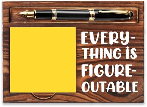 FOUGSTA Funny Office Gifts for Coworker, Gag Office Gifts for Coworker, Funny Desk Decor Gift for Coworker,Wooden Notepad Pen Holder With Funny Quotes,16.5 x 12 x 1.5 cm,XXN11 by FOUGSTA