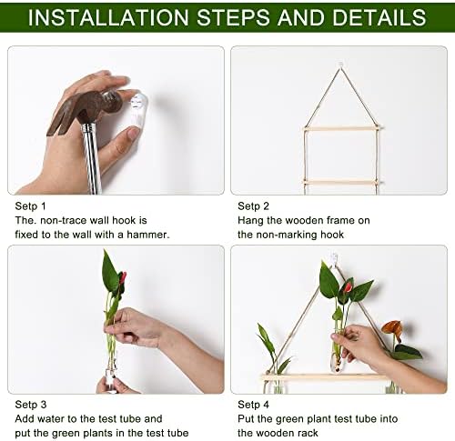 YIBOT Plant Propagation Stations with Wooden Stand 15 Glass Test Tubes Vase - Image 3