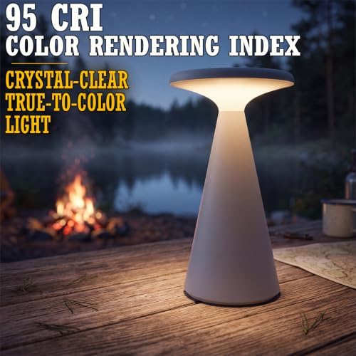 Solar Mushroom Lamp, Stepless Dimming, 45h Runtime, White - Image 6