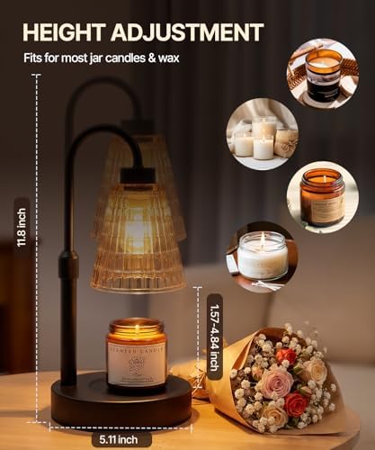 Candle Warmer Lamp with Timer Dimmer,2 Bulbs, Round - Image 2