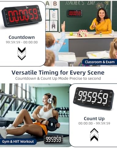 Large 7.8" Digital Timer with LED Display, Magnetic for Kitchen & Classroom - Image 3
