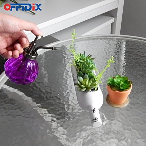 OFFIDIX Glass Spray Bottle Plant Mister Purple Pumpkin Watering Can 6.7 oz - Image 5