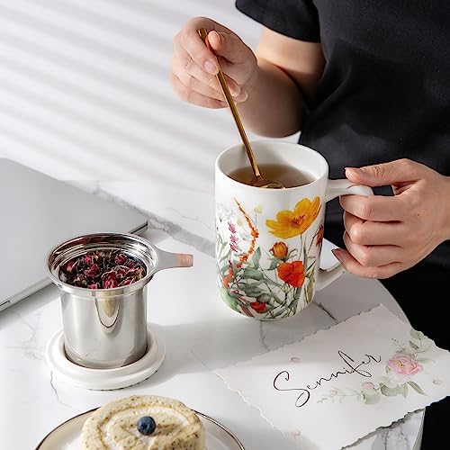AmorArc Tea Cup With Infuser and Lid, 18oz Loose Leaf Tea Mug With Steeper - Image 6