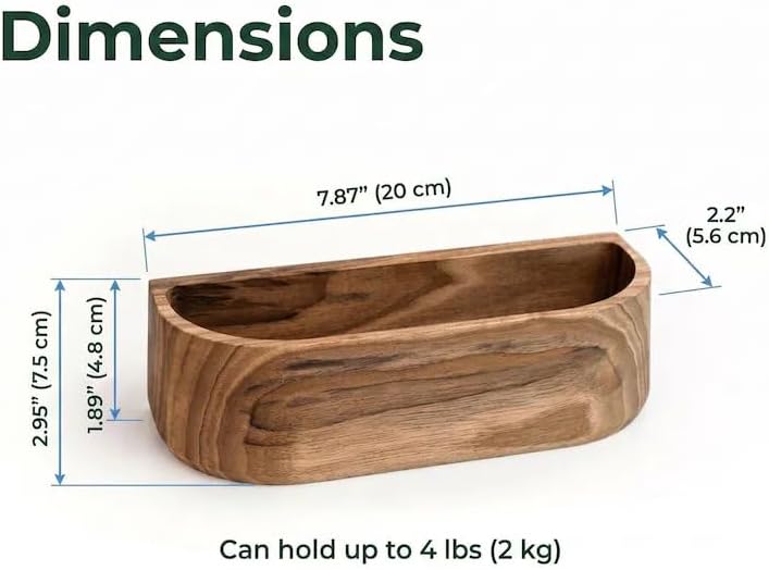 Natural Walnut Wood Desk Caddy, Minimalist Open Storage Organizer Tray for Business Cards Pens Small Office Desktop Accessories, Mid-Century Tabletop Wooden Catchall Holder for Home Office Workspace - Image 2