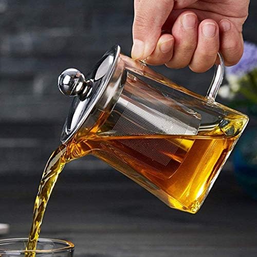 11.8oz Glass Teapot with Infuser, Borosilicate Glass, 350ML, Clear, Stainless Steel, Dishwasher Safe - Image 3